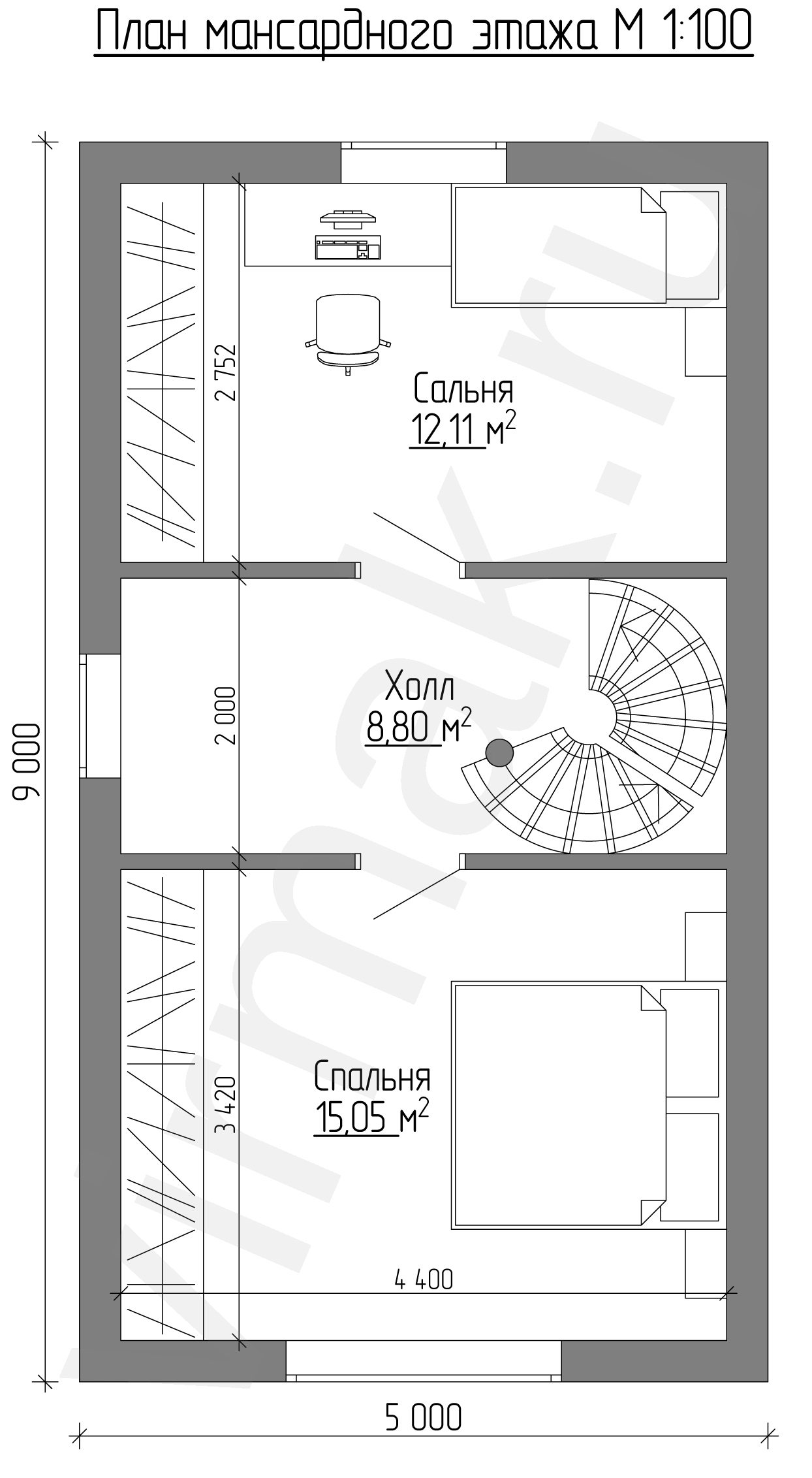 Дома коттеджи - МК-90 (этажей 2, площадь 90 кв.м.)